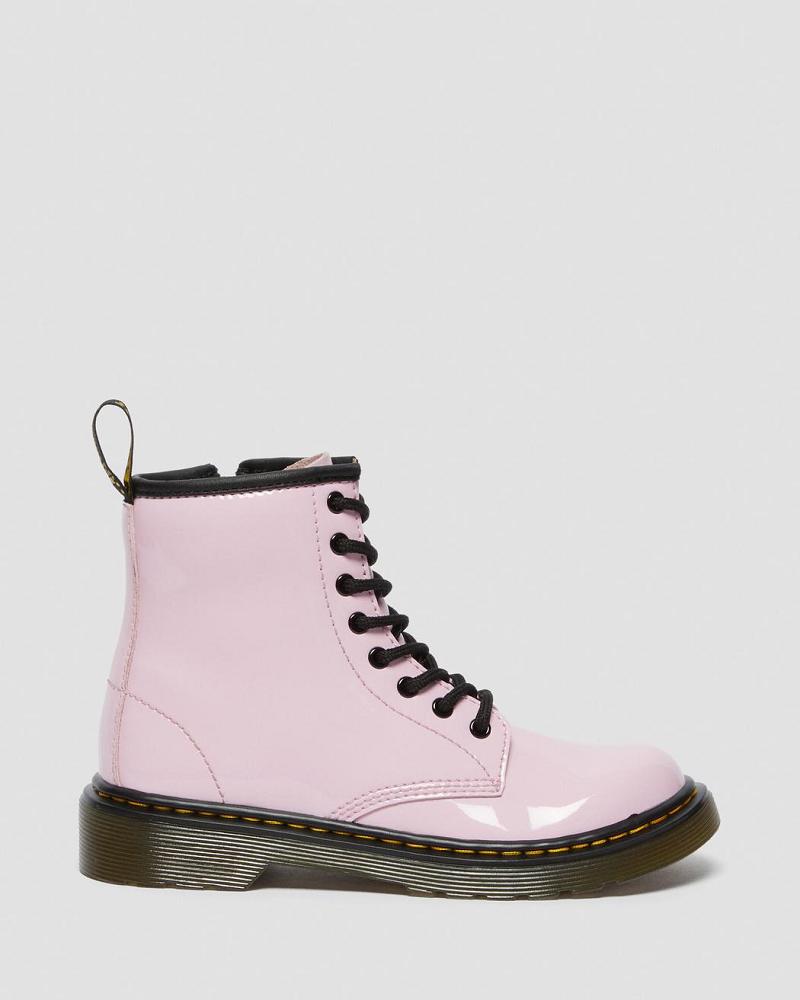 Pink Kids' Dr Martens Junior 1460 Patent Leather Lace Up Boots | CA 684TCE